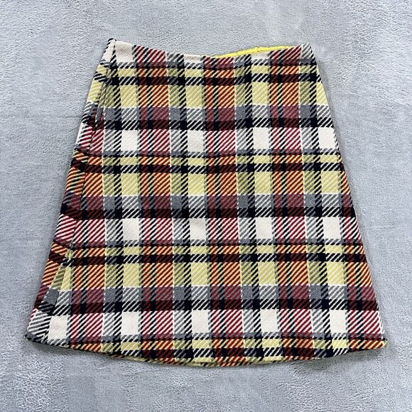 Vintage Boden Skirt Women's 6 Tweed Plaid Pencil Mini Wool Pockets Boho - Picture 1 of 8